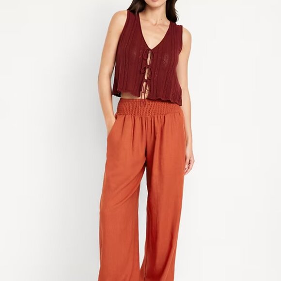EUC Old Navy Mid-Rise Linen-Blend Harem Pants - Picture 1 of 9